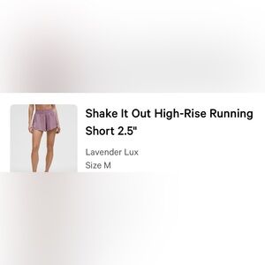 Lululemon Lavender Lux High-Rise Shorts